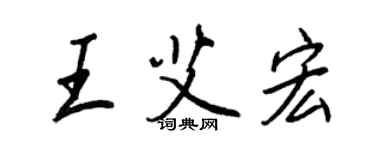 王正良王艾宏行書個性簽名怎么寫