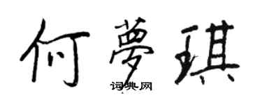 王正良何夢琪行書個性簽名怎么寫