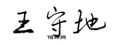 曾慶福王守地行書個性簽名怎么寫