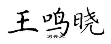 丁謙王鳴曉楷書個性簽名怎么寫