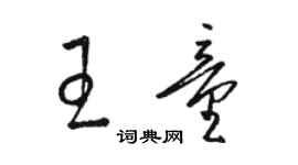 駱恆光王童草書個性簽名怎么寫