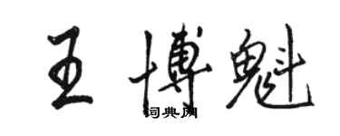 駱恆光王博魁行書個性簽名怎么寫
