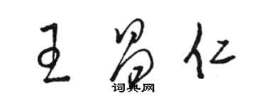 駱恆光王昌仁草書個性簽名怎么寫