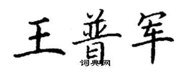 丁謙王普軍楷書個性簽名怎么寫