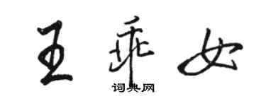 駱恆光王乖女行書個性簽名怎么寫