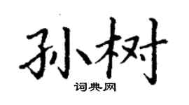 丁謙孫樹楷書個性簽名怎么寫