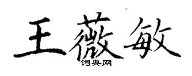 丁謙王薇敏楷書個性簽名怎么寫