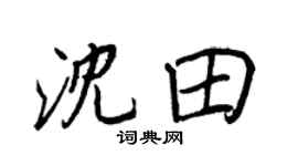 王正良沈田行書個性簽名怎么寫