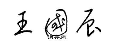 梁錦英王國辰草書個性簽名怎么寫