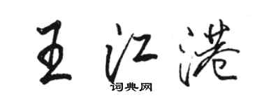 駱恆光王江港行書個性簽名怎么寫