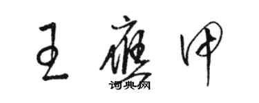 駱恆光王應甲草書個性簽名怎么寫