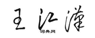 駱恆光王江漢草書個性簽名怎么寫