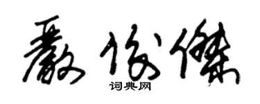 朱錫榮嚴俊傑草書個性簽名怎么寫