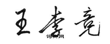 駱恆光王李競行書個性簽名怎么寫