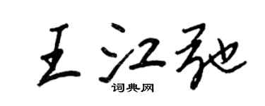 王正良王江弛行書個性簽名怎么寫