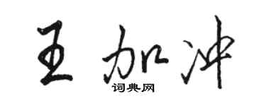 駱恆光王加沖行書個性簽名怎么寫