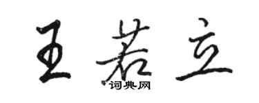 駱恆光王若立行書個性簽名怎么寫