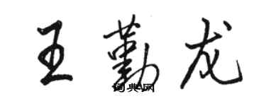 駱恆光王勤龍行書個性簽名怎么寫