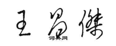 駱恆光王昌傑草書個性簽名怎么寫