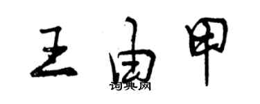 曾慶福王由甲行書個性簽名怎么寫