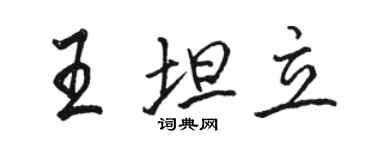 駱恆光王坦立行書個性簽名怎么寫