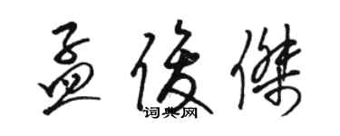 駱恆光孟俊傑草書個性簽名怎么寫