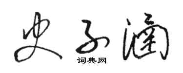 駱恆光史子涵草書個性簽名怎么寫