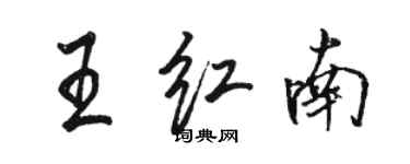 駱恆光王紅南行書個性簽名怎么寫