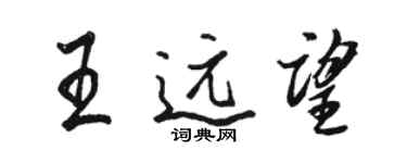 駱恆光王遠望行書個性簽名怎么寫