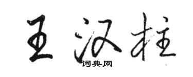 駱恆光王漢柱行書個性簽名怎么寫