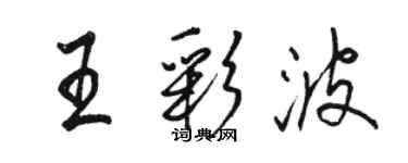 駱恆光王彩波行書個性簽名怎么寫