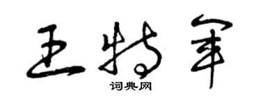 曾慶福王特軍草書個性簽名怎么寫