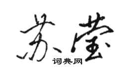 駱恆光蘇瑩行書個性簽名怎么寫