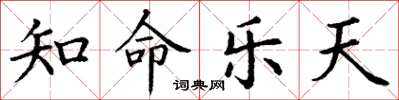 丁謙知命樂天楷書怎么寫