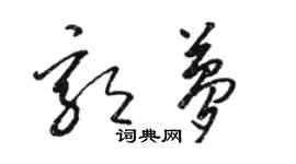 駱恆光郭夢草書個性簽名怎么寫