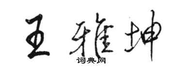 駱恆光王雅坤行書個性簽名怎么寫