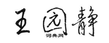 駱恆光王園靜行書個性簽名怎么寫