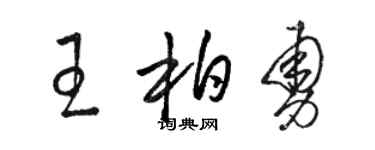 駱恆光王柏勇草書個性簽名怎么寫
