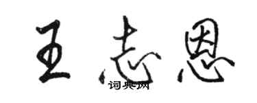 駱恆光王志恩行書個性簽名怎么寫