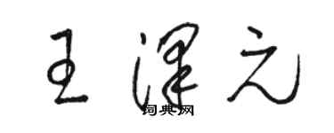 駱恆光王澤元草書個性簽名怎么寫