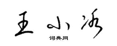 梁錦英王小冰草書個性簽名怎么寫