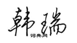駱恆光韓瑞行書個性簽名怎么寫