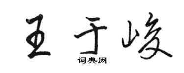 駱恆光王於峻行書個性簽名怎么寫