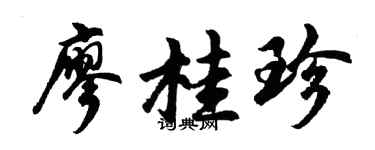 胡問遂廖桂珍行書個性簽名怎么寫