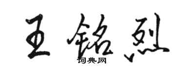 駱恆光王銘烈行書個性簽名怎么寫