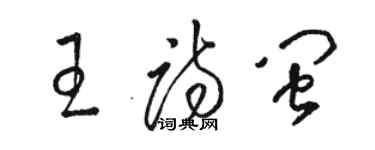 駱恆光王詩閩草書個性簽名怎么寫