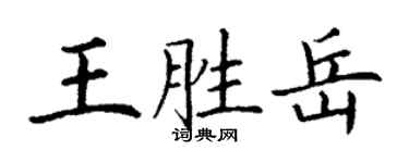 丁謙王勝岳楷書個性簽名怎么寫