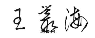 駱恆光王叢海草書個性簽名怎么寫