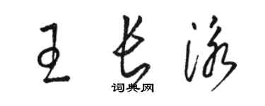 駱恆光王長泳草書個性簽名怎么寫
