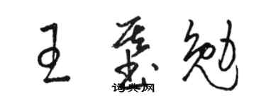 駱恆光王基勉草書個性簽名怎么寫